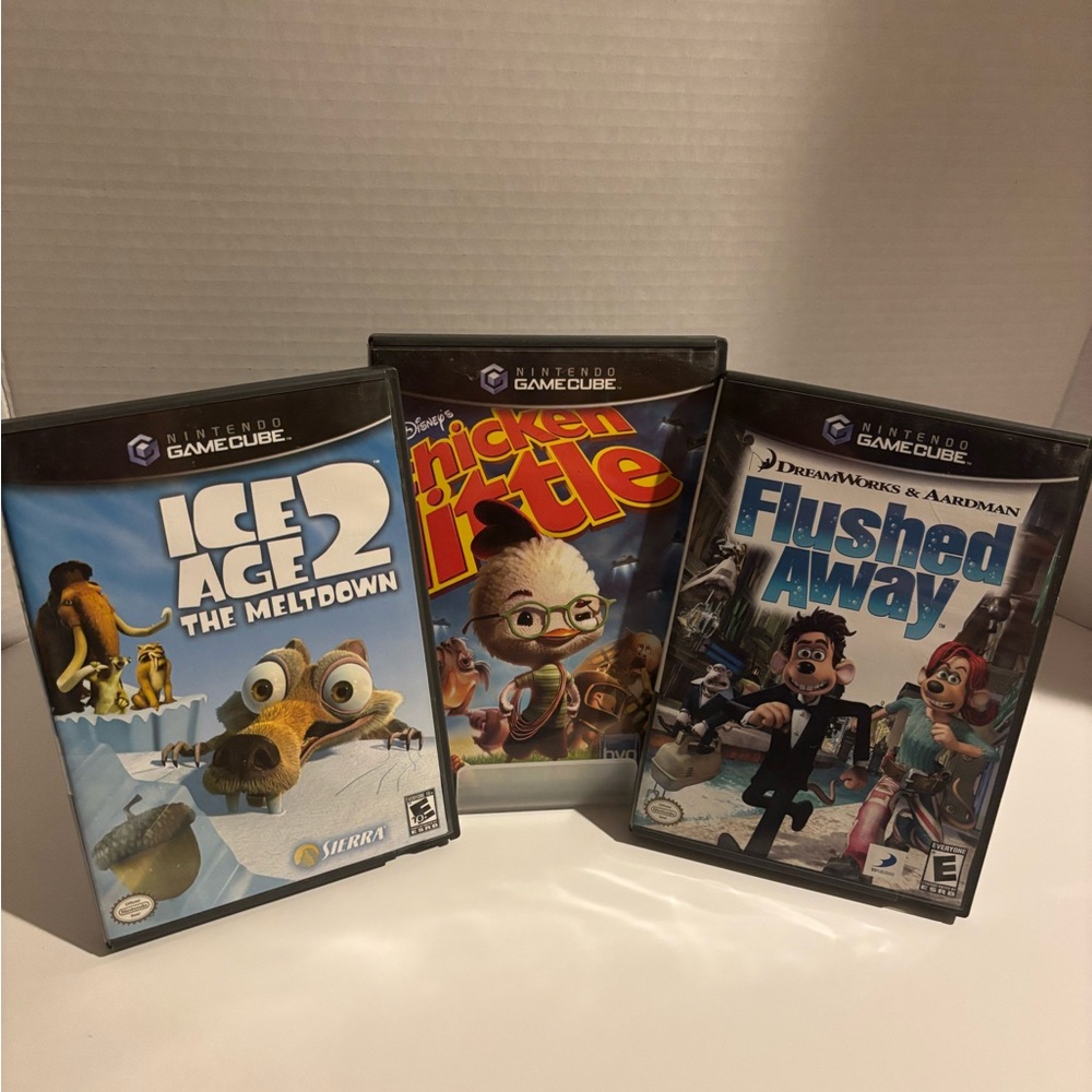 Nintendo GameCube Game Lot - Ice Age 2, Chicken Little, Flushed Away